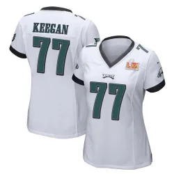 Women's Trevor Keegan Philadelphia Eagles No.77 Game Super Bowl LIX Jersey - White