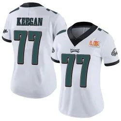 Women's Trevor Keegan Philadelphia Eagles No.77 Limited Vapor Untouchable Super Bowl LIX Jersey - White