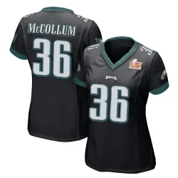 Women's Tristin McCollum Philadelphia Eagles No.36 Game Alternate Super Bowl LIX Jersey - Black