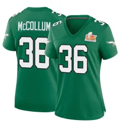Women's Tristin McCollum Philadelphia Eagles No.36 Game Kelly Alternate Super Bowl LIX Jersey - Green