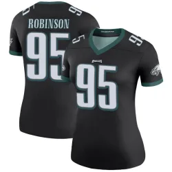 Women's Ty Robinson Philadelphia Eagles No.95 Legend Color Rush Jersey - Black