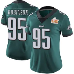 Women's Ty Robinson Philadelphia Eagles No.95 Limited Midnight Team Color Vapor Untouchable Super Bowl LIX Jersey - Green