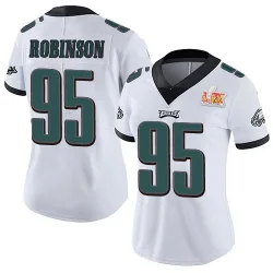 Women's Ty Robinson Philadelphia Eagles No.95 Limited Vapor Untouchable Super Bowl LIX Jersey - White