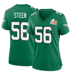 Women's Tyler Steen Philadelphia Eagles No.56 Game Kelly Alternate Super Bowl LIX Jersey - Green