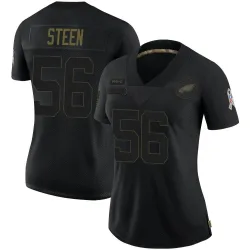 Women's Tyler Steen Philadelphia Eagles No.56 Limited 2020 Salute To Service Jersey - Black
