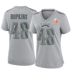 Women's Wes Hopkins Philadelphia Eagles No.48 Game Atmosphere Fashion Super Bowl LIX Jersey - Gray