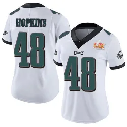 Women's Wes Hopkins Philadelphia Eagles No.48 Limited Vapor Untouchable Super Bowl LIX Jersey - White