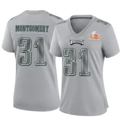 Women's Wilbert Montgomery Philadelphia Eagles No.31 Game Atmosphere Fashion Super Bowl LIX Jersey - Gray
