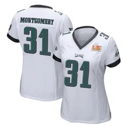 Women's Wilbert Montgomery Philadelphia Eagles No.31 Game Super Bowl LIX Jersey - White
