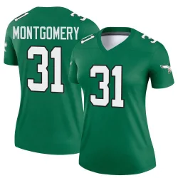 Women's Wilbert Montgomery Philadelphia Eagles No.31 Legend Kelly Alternate Jersey - Green