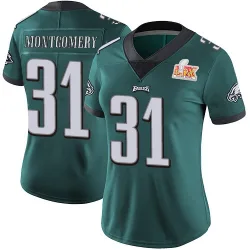 Women's Wilbert Montgomery Philadelphia Eagles No.31 Limited Midnight Team Color Vapor Untouchable Super Bowl LIX Jersey - Green