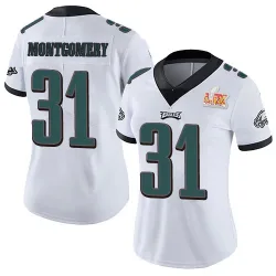 Women's Wilbert Montgomery Philadelphia Eagles No.31 Limited Vapor Untouchable Super Bowl LIX Jersey - White