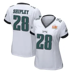 Women's Will Shipley Philadelphia Eagles No.28 Game Super Bowl LIX Jersey - White