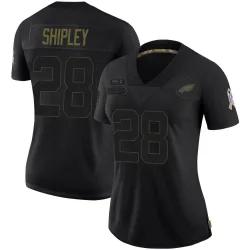 Women's Will Shipley Philadelphia Eagles No.28 Limited 2020 Salute To Service Jersey - Black