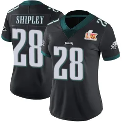 Women's Will Shipley Philadelphia Eagles No.28 Limited Alternate Vapor Untouchable Super Bowl LIX Jersey - Black