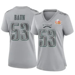 Women's Zack Baun Philadelphia Eagles No.53 Game Atmosphere Fashion Super Bowl LIX Jersey - Gray