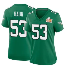 Women's Zack Baun Philadelphia Eagles No.53 Game Kelly Alternate Super Bowl LIX Jersey - Green