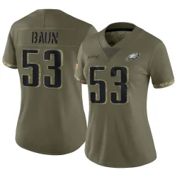 Women's Zack Baun Philadelphia Eagles No.53 Limited 2022 Salute To Service Jersey - Olive
