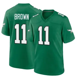 Youth A.J. Brown Philadelphia Eagles No.11 Game Kelly Alternate Jersey - Green