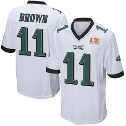 Youth A.J. Brown Philadelphia Eagles No.11 Game Super Bowl LIX Jersey - White