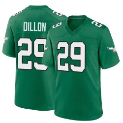 Youth AJ Dillon Philadelphia Eagles No.29 Game Kelly Alternate Jersey - Green