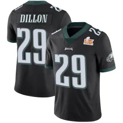 Youth AJ Dillon Philadelphia Eagles No.29 Limited Alternate Vapor Untouchable Super Bowl LIX Jersey - Black