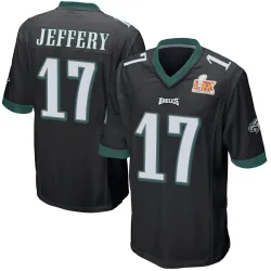 Youth Alshon Jeffery Philadelphia Eagles No.17 Game Alternate Super Bowl LIX Jersey - Black