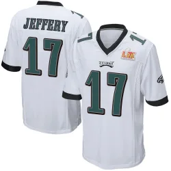 Youth Alshon Jeffery Philadelphia Eagles No.17 Game Super Bowl LIX Jersey - White