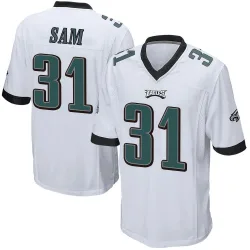 Youth Andre' Sam Philadelphia Eagles No.31 Game Jersey - White