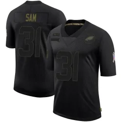 Youth Andre' Sam Philadelphia Eagles No.31 Limited 2020 Salute To Service Jersey - Black