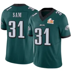 Youth Andre' Sam Philadelphia Eagles No.31 Limited Vapor F.U.S.E. Super Bowl LIX Jersey - Green