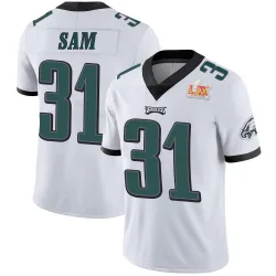 Youth Andre' Sam Philadelphia Eagles No.31 Limited Vapor Untouchable Super Bowl LIX Jersey - White