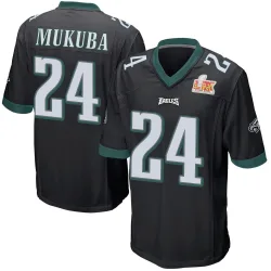 Youth Andrew Mukuba Philadelphia Eagles No.24 Game Alternate Super Bowl LIX Jersey - Black