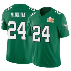 Youth Andrew Mukuba Philadelphia Eagles No.24 Limited Kelly Alternate Vapor F.U.S.E. Super Bowl LIX Jersey - Green