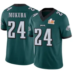 Youth Andrew Mukuba Philadelphia Eagles No.24 Limited Vapor F.U.S.E. Super Bowl LIX Jersey - Green