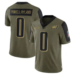Youth Antwaun Powell-Ryland Philadelphia Eagles No.0 Limited 2021 Salute To Service Jersey - Olive