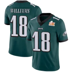 Youth Avery Williams Philadelphia Eagles No.18 Limited Midnight Team Color Vapor Untouchable Super Bowl LIX Jersey - Green