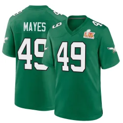 Youth BJ Mayes Philadelphia Eagles No.49 Game Kelly Alternate Super Bowl LIX Jersey - Green