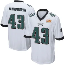 Youth Ben VanSumeren Philadelphia Eagles No.43 Game Super Bowl LIX Jersey - White