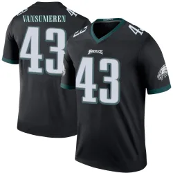Youth Ben VanSumeren Philadelphia Eagles No.43 Legend Color Rush Jersey - Black
