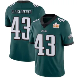 Youth Ben VanSumeren Philadelphia Eagles No.43 Limited Midnight Team Color Vapor Untouchable Super Bowl LIX Jersey - Green