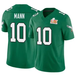 Youth Braden Mann Philadelphia Eagles No.10 Limited Kelly Alternate Vapor F.U.S.E. Super Bowl LIX Jersey - Green