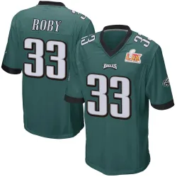 Youth Bradley Roby Philadelphia Eagles No.33 Game Team Color Super Bowl LIX Jersey - Green