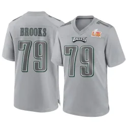 Youth Brandon Brooks Philadelphia Eagles No.79 Game Atmosphere Fashion Super Bowl LIX Jersey - Gray