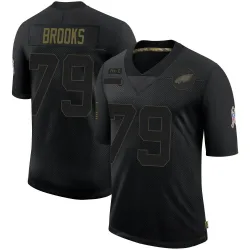 Youth Brandon Brooks Philadelphia Eagles No.79 Limited 2020 Salute To Service Jersey - Black