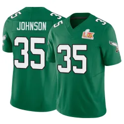 Youth Brandon Johnson Philadelphia Eagles No.35 Limited Kelly Alternate Vapor F.U.S.E. Super Bowl LIX Jersey - Green