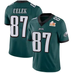 Youth Brent Celek Philadelphia Eagles No.87 Limited Midnight Team Color Vapor Untouchable Super Bowl LIX Jersey - Green