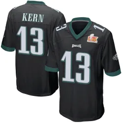 Youth Brett Kern Philadelphia Eagles No.13 Game Alternate Super Bowl LIX Jersey - Black