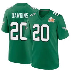 Youth Brian Dawkins Philadelphia Eagles No.20 Game Kelly Alternate Super Bowl LIX Jersey - Green