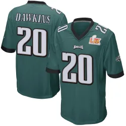 Youth Brian Dawkins Philadelphia Eagles No.20 Game Team Color Super Bowl LIX Jersey - Green